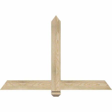 Ekena Millwork Eugene Rough Sawn Timber Gable Bracket, Douglas Fir, 48"W x 32"H x 2"D x 4"F, 16/12 Pitch GBW048X32X0204EUG00RDF